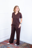 Conjunto Patrícia - Malha Canelada Gola V Pantalona - Naguirre Shop