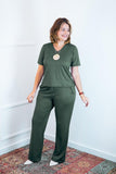 Conjunto Patrícia - Malha Canelada Gola V Pantalona - Naguirre Shop