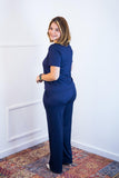Conjunto Patrícia - Malha Canelada Gola V Pantalona - Naguirre Shop