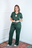 Conjunto Patrícia - Malha Canelada Gola V Pantalona - Naguirre Shop