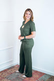 Conjunto Patrícia - Malha Canelada Gola V Pantalona - Naguirre Shop