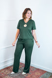Conjunto Patrícia - Malha Canelada Gola V Pantalona - Naguirre Shop