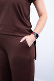Conjunto Portugal – Túnica Longa com Fenda Lateral e Calça Pantalona em Malha Canelada - Naguirre Shop