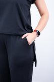 Conjunto Portugal – Túnica Longa com Fenda Lateral e Calça Pantalona em Malha Canelada - Naguirre Shop