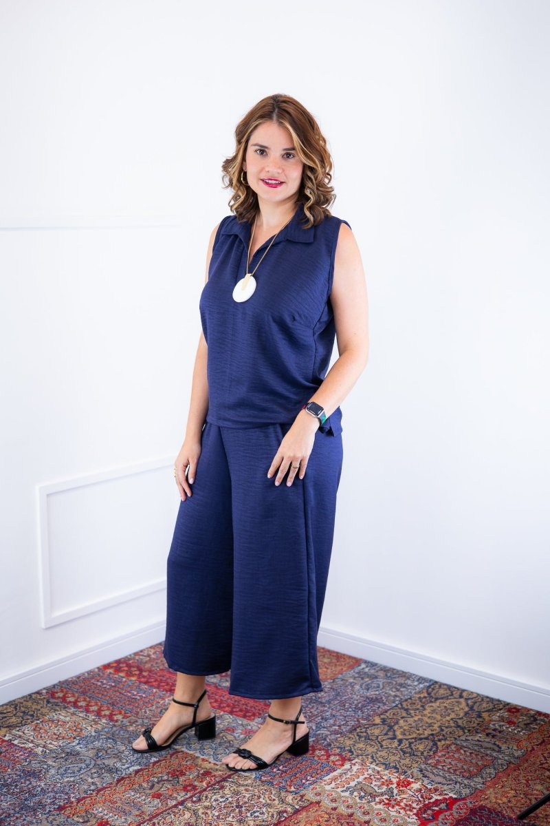 Conjunto Raquel - Blusa e Pantacourt em Linho Light - Naguirre Shop