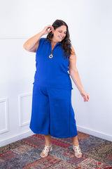Conjunto Raquel - Blusa e Pantacourt em Linho Light - Naguirre Shop