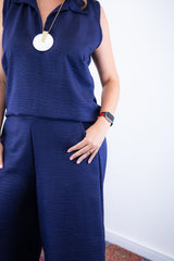 Conjunto Raquel - Blusa e Pantacourt em Linho Light - Naguirre Shop