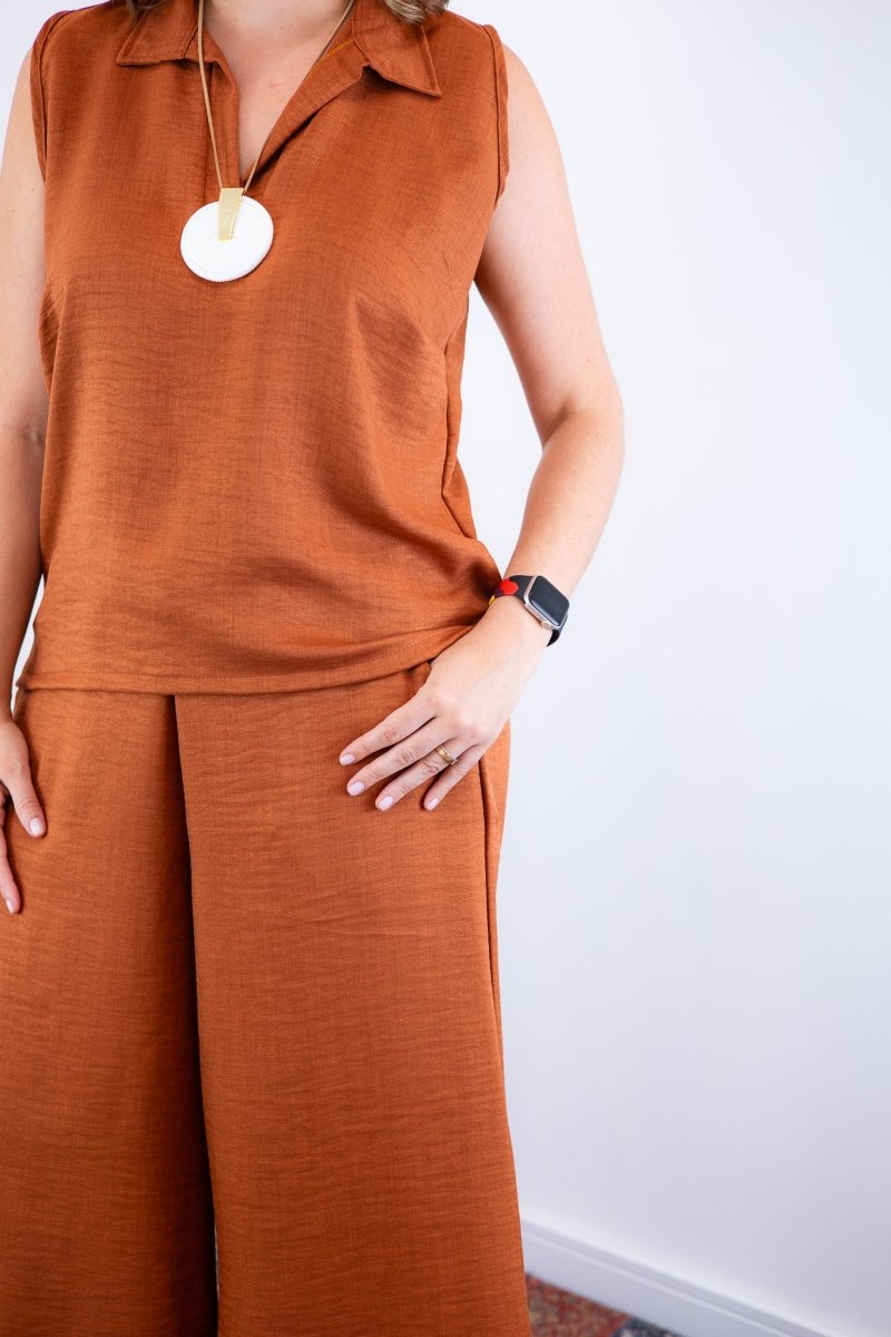 Conjunto Raquel - Blusa e Pantacourt em Linho Light - Naguirre Shop