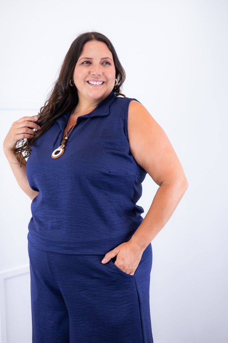 Conjunto Raquel - Blusa e Pantacourt em Linho Light - Naguirre Shop