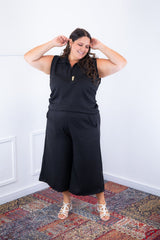 Conjunto Raquel - Blusa e Pantacourt em Linho Light - Naguirre Shop