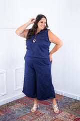 Conjunto Raquel - Blusa e Pantacourt em Linho Light - Naguirre Shop