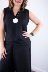 Conjunto Raquel - Blusa e Pantacourt em Linho Light - Naguirre Shop