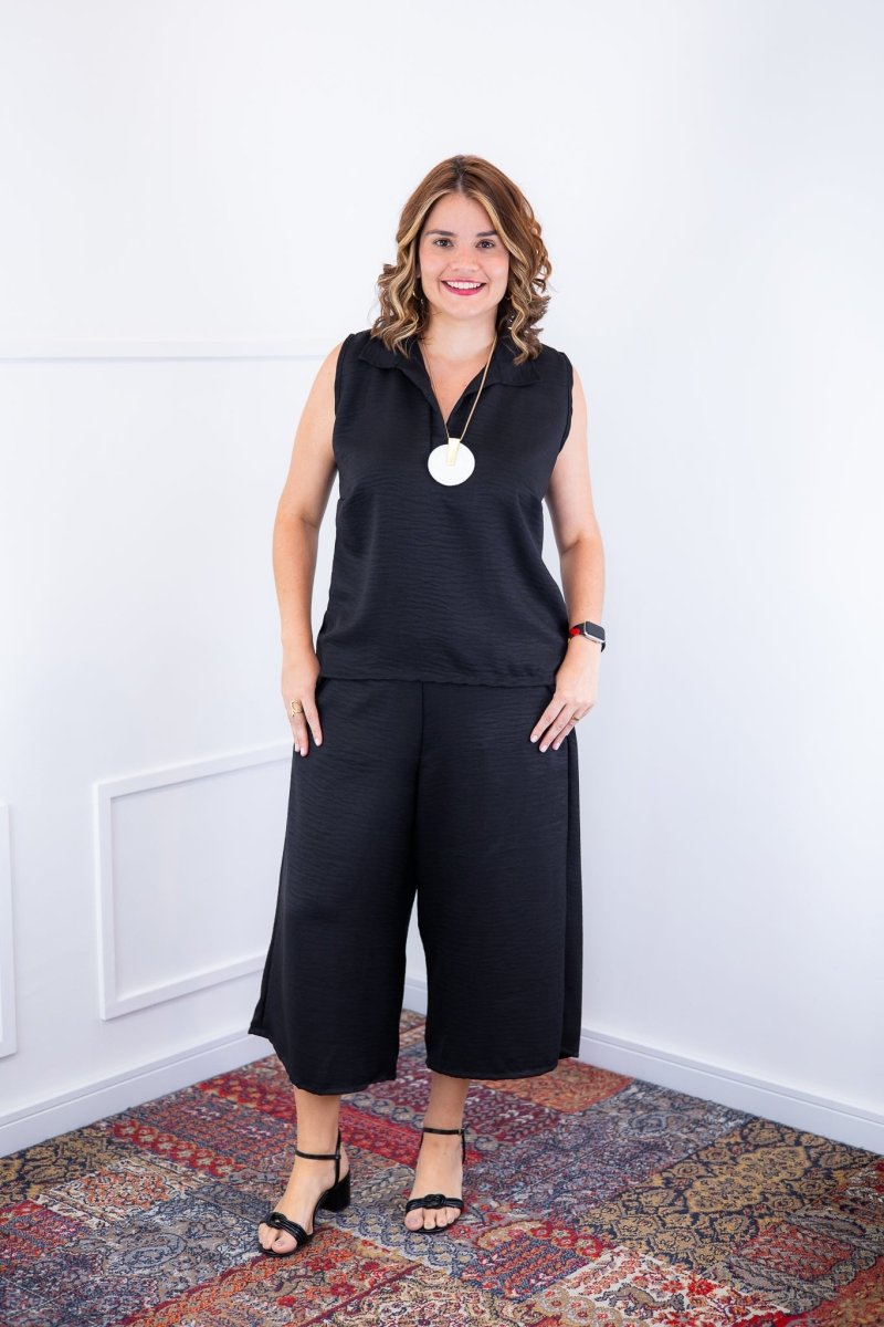 Conjunto Raquel - Blusa e Pantacourt em Linho Light - Naguirre Shop