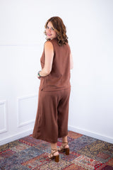 Conjunto Raquel - Blusa e Pantacourt em Linho Light - Naguirre Shop