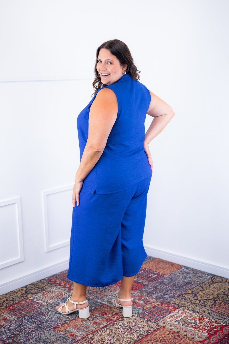 Conjunto Raquel - Blusa e Pantacourt em Linho Light - Naguirre Shop