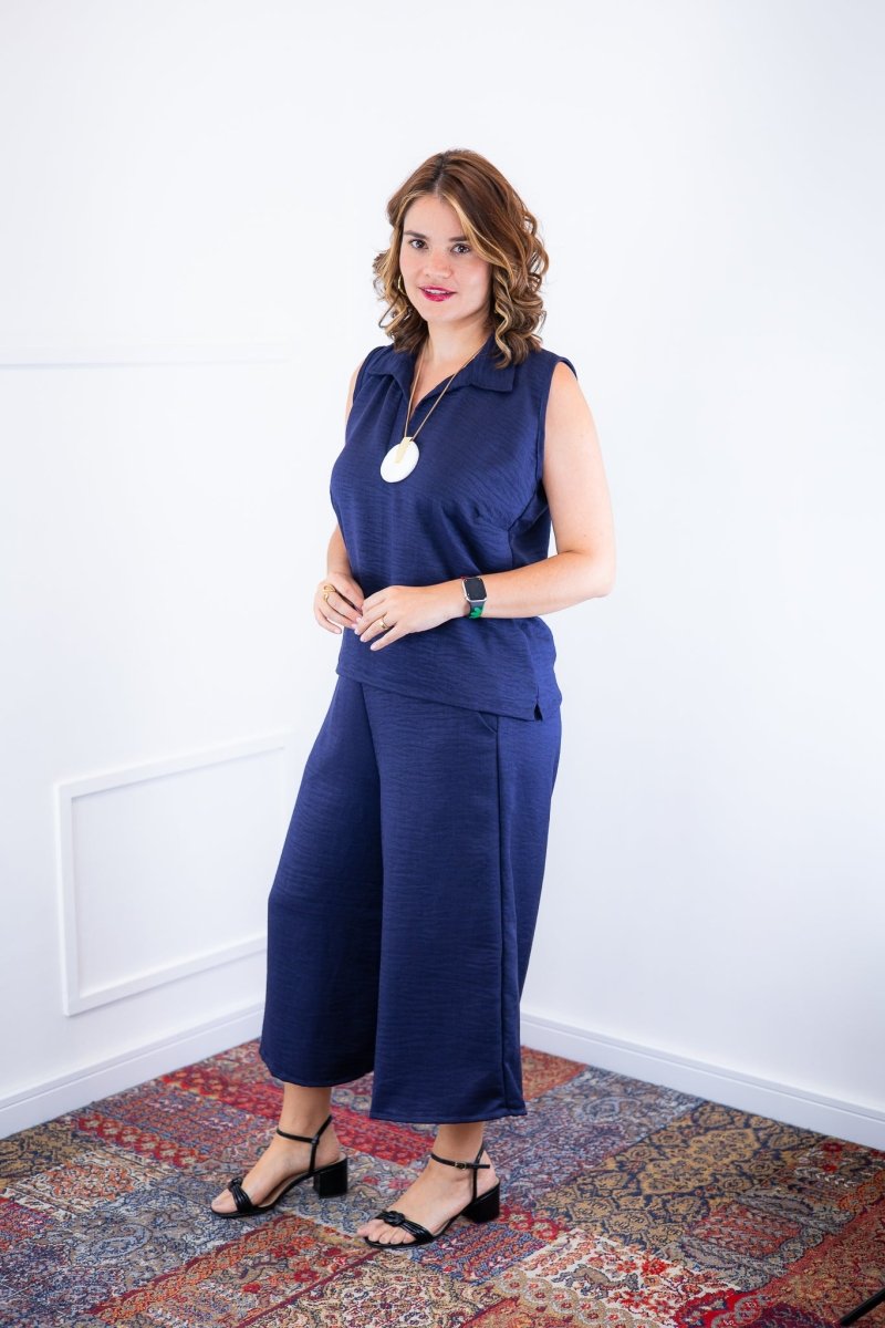 Conjunto Raquel - Blusa e Pantacourt em Linho Light - Naguirre Shop