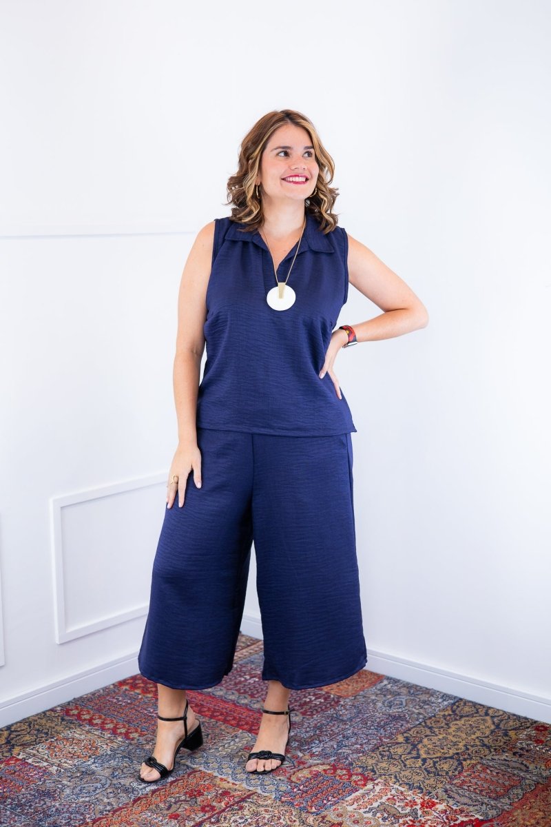 Conjunto Raquel - Blusa e Pantacourt em Linho Light - Naguirre Shop