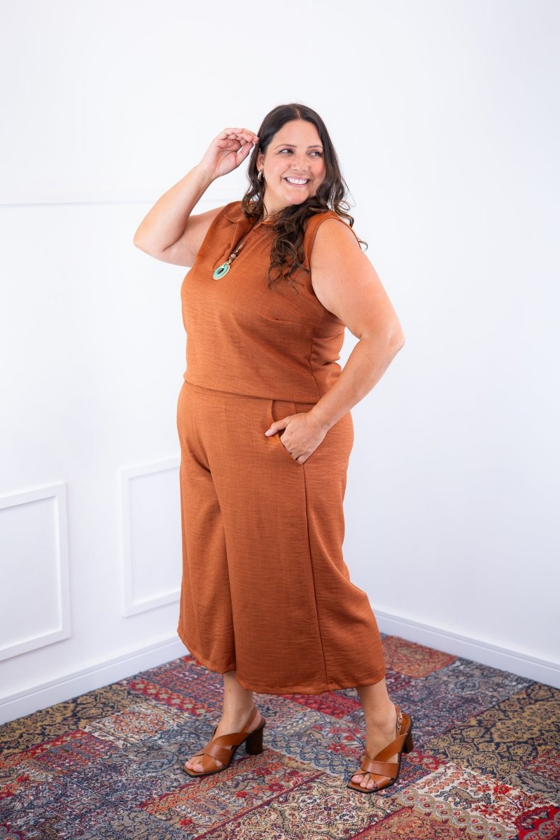 Conjunto Raquel - Blusa e Pantacourt em Linho Light - Naguirre Shop