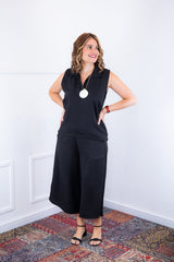 Conjunto Raquel - Blusa e Pantacourt em Linho Light - Naguirre Shop