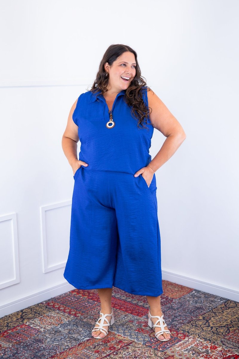 Conjunto Raquel - Blusa e Pantacourt em Linho Light - Naguirre Shop