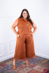Conjunto Raquel - Blusa e Pantacourt em Linho Light - Naguirre Shop