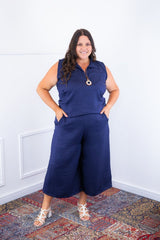 Conjunto Raquel - Blusa e Pantacourt em Linho Light - Naguirre Shop