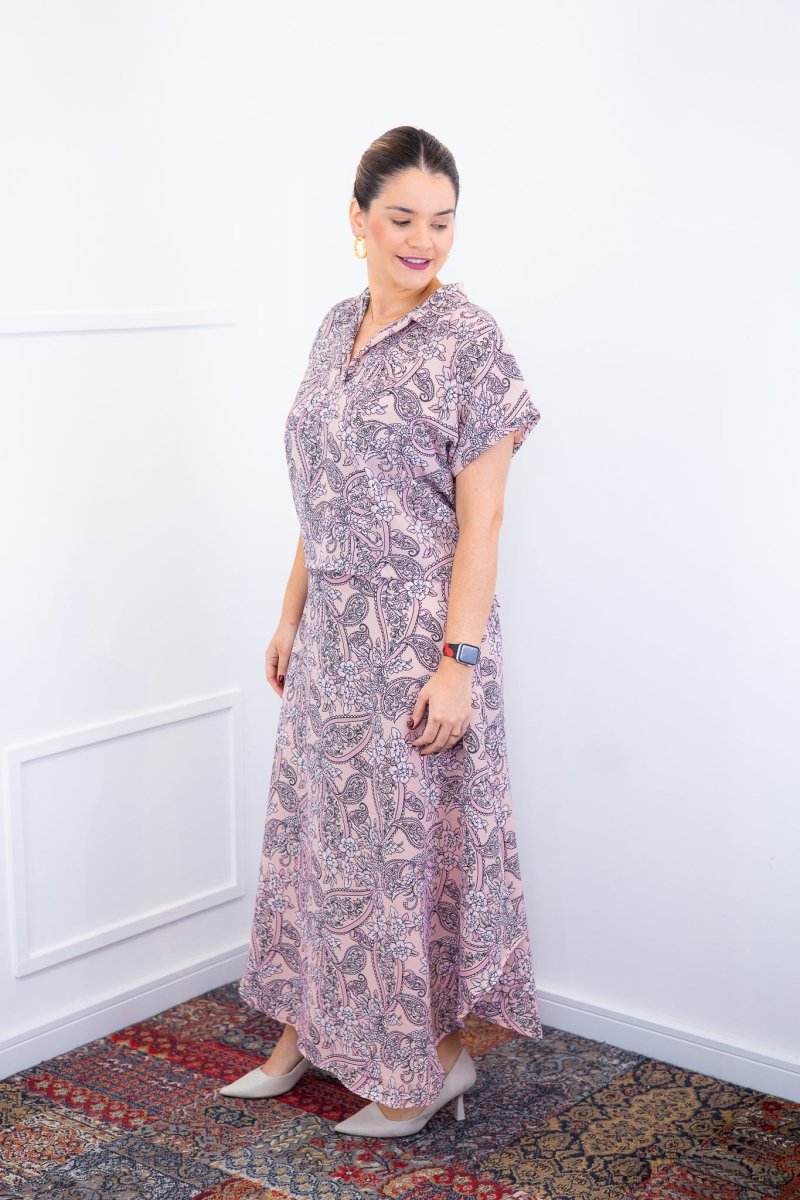 Conjunto Rio – Saia Longa e Blusa com Decote V em Crepe com Caimento Fluido - Naguirre Shop