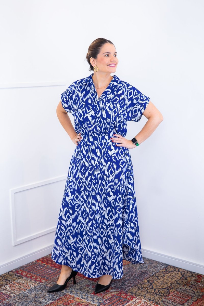 Conjunto Rio – Saia Longa e Blusa com Decote V em Crepe com Caimento Fluido - Naguirre Shop