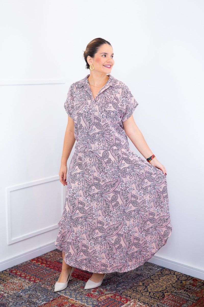 Conjunto Rio – Saia Longa e Blusa com Decote V em Crepe com Caimento Fluido - Naguirre Shop