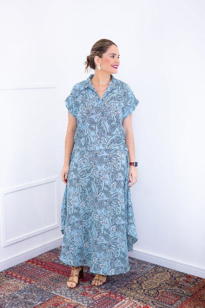 Conjunto Rio – Saia Longa e Blusa com Decote V em Crepe com Caimento Fluido - Naguirre Shop