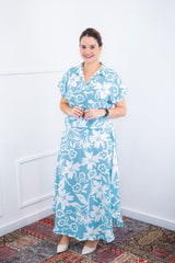 Conjunto Rio – Saia Longa e Blusa com Decote V em Crepe com Caimento Fluido - Naguirre Shop