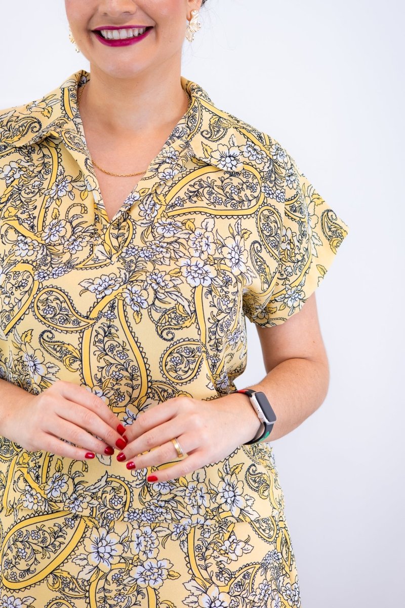 Conjunto Rio – Saia Longa e Blusa com Decote V em Crepe com Caimento Fluido - Naguirre Shop