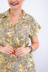 Conjunto Rio – Saia Longa e Blusa com Decote V em Crepe com Caimento Fluido - Naguirre Shop