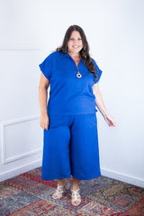 Conjunto Roberta – Blusa e Pantacourt em Linho Light - Naguirre Shop