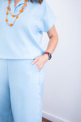 Conjunto Roberta – Blusa e Pantacourt em Linho Light - Naguirre Shop