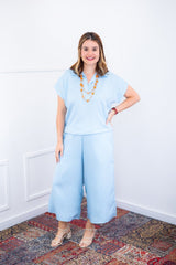 Conjunto Roberta – Blusa e Pantacourt em Linho Light - Naguirre Shop