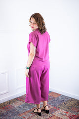 Conjunto Roberta – Blusa e Pantacourt em Linho Light - Naguirre Shop