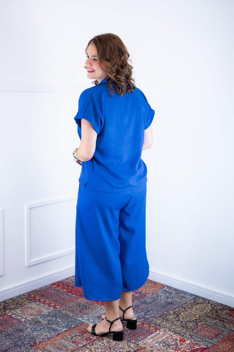 Conjunto Roberta – Blusa e Pantacourt em Linho Light - Naguirre Shop