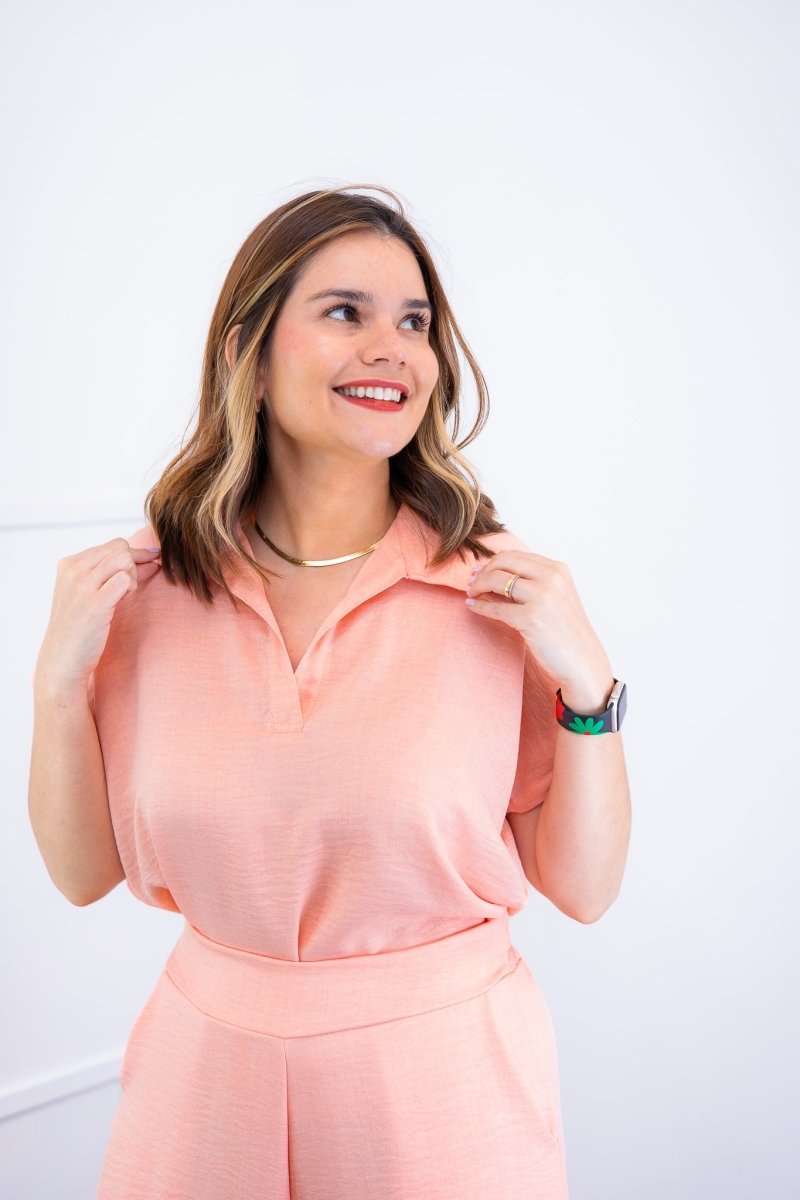 Conjunto Roberta – Blusa e Pantacourt em Linho Light - Naguirre Shop