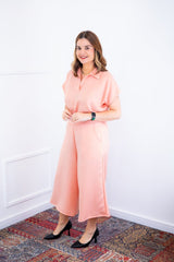 Conjunto Roberta – Blusa e Pantacourt em Linho Light - Naguirre Shop