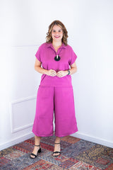 Conjunto Roberta – Blusa e Pantacourt em Linho Light - Naguirre Shop