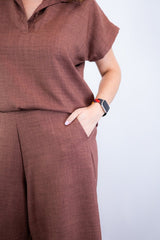 Conjunto Roberta – Blusa e Pantacourt em Linho Light - Naguirre Shop