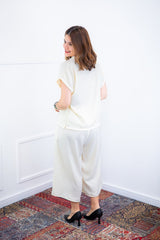 Conjunto Roberta – Blusa e Pantacourt em Linho Light - Naguirre Shop