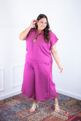 Conjunto Roberta – Blusa e Pantacourt em Linho Light - Naguirre Shop