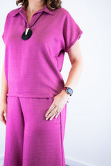 Conjunto Roberta – Blusa e Pantacourt em Linho Light - Naguirre Shop