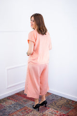 Conjunto Roberta – Blusa e Pantacourt em Linho Light - Naguirre Shop