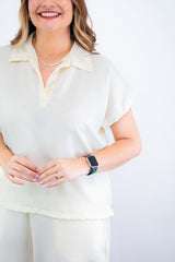 Conjunto Roberta – Blusa e Pantacourt em Linho Light - Naguirre Shop