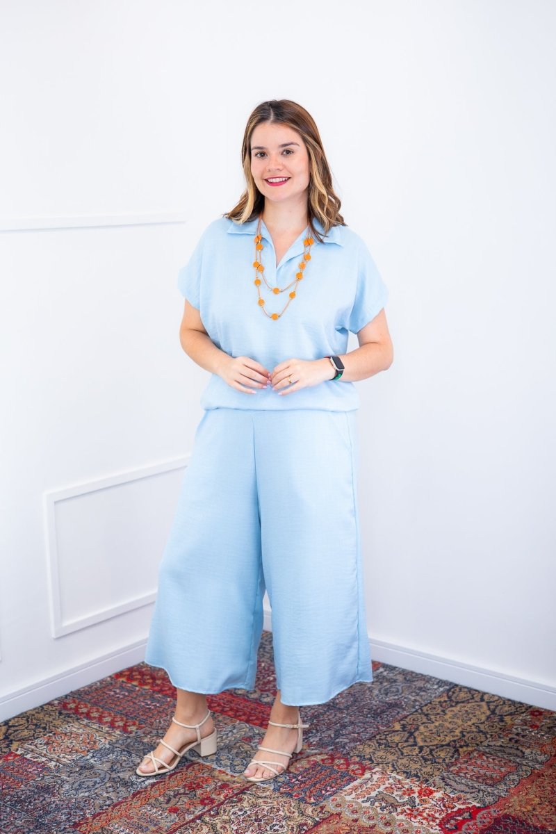 Conjunto Roberta – Blusa e Pantacourt em Linho Light - Naguirre Shop