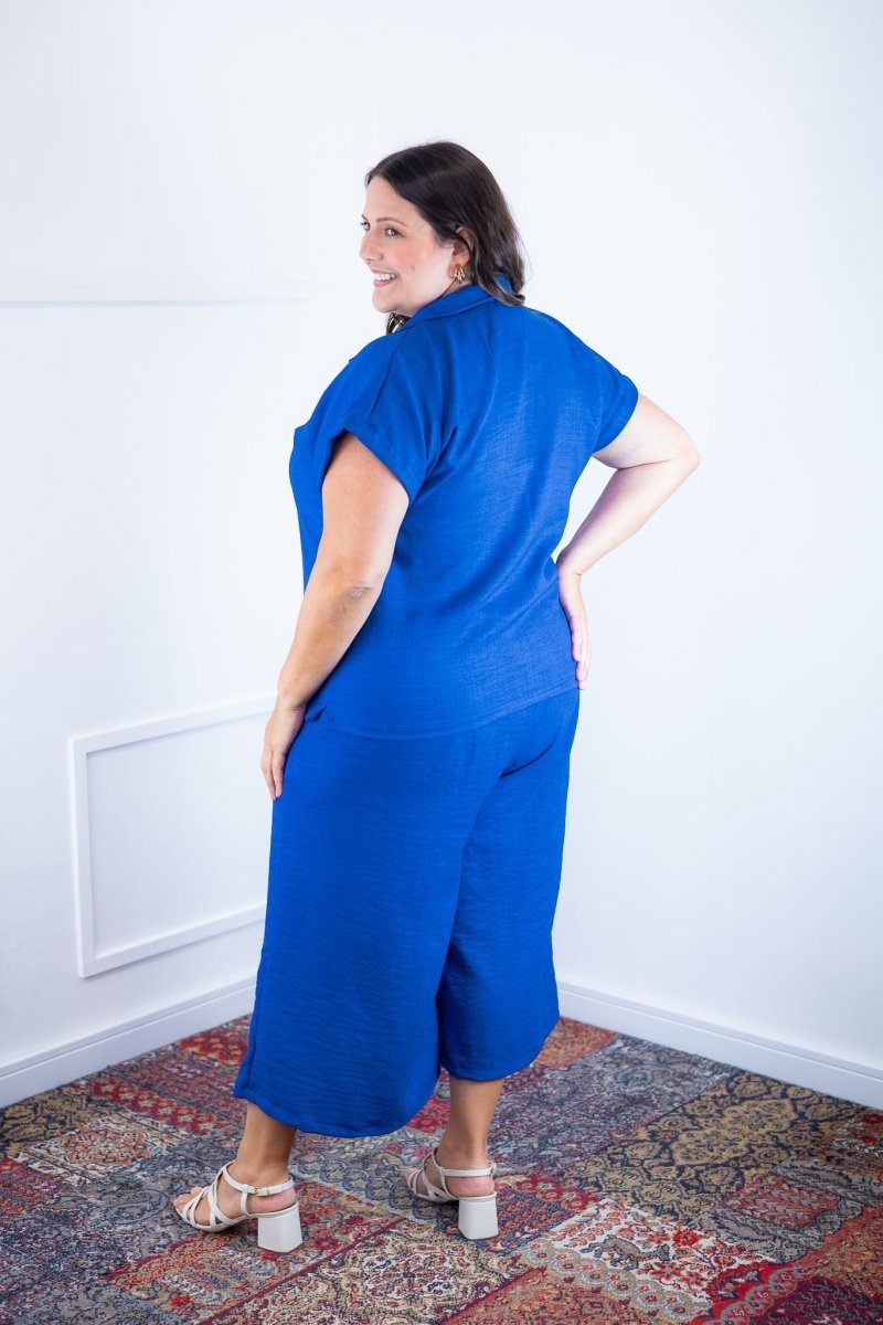 Conjunto Roberta – Blusa e Pantacourt em Linho Light - Naguirre Shop