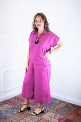 Conjunto Roberta – Blusa e Pantacourt em Linho Light - Naguirre Shop
